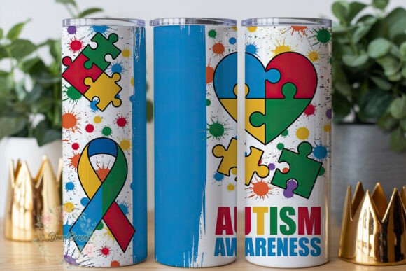 Autism Awareness Puzzle 20oz Tumbler Design Review