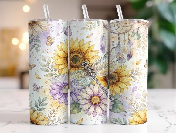 Boho Sunflower Dragonfly Tumbler Wrap Review