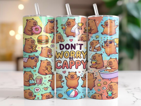 Funny Capybara 20oz Tumbler Wrap Design Review