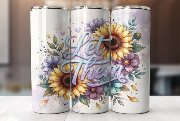 Let Them Sunflower Floral Quote Tumbler: A Designer's Take