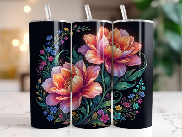 Luminous Fantasy Flowers Tumbler Wrap: A Designer's Review