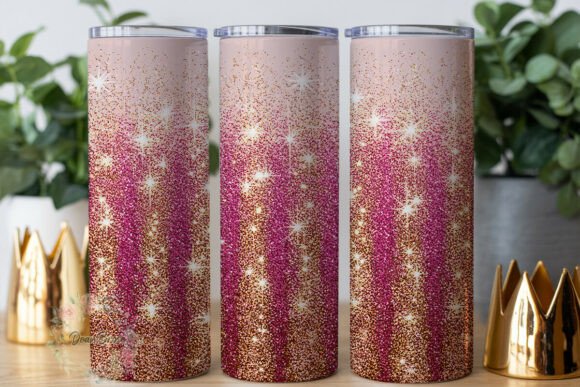 Pink Rose Gold Glitter Gradient Tumbler Design Review