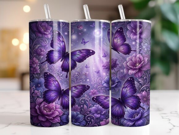 Purple Butterfly Floral Tumbler Wrap: A Designer's Review
