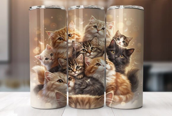 Review: Fluffy Kittens 20oz Tumbler Wrap Design