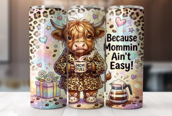 Review: Leopard Highland Cow Mom Life Tumbler Design