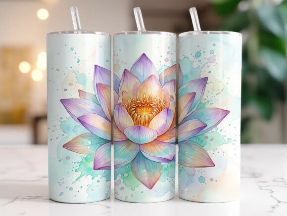 Review: Pastel Lotus Flower Watercolor Tumbler Design