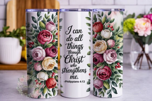 Review: Scripture Rose Floral 20oz Tumbler Wrap Design