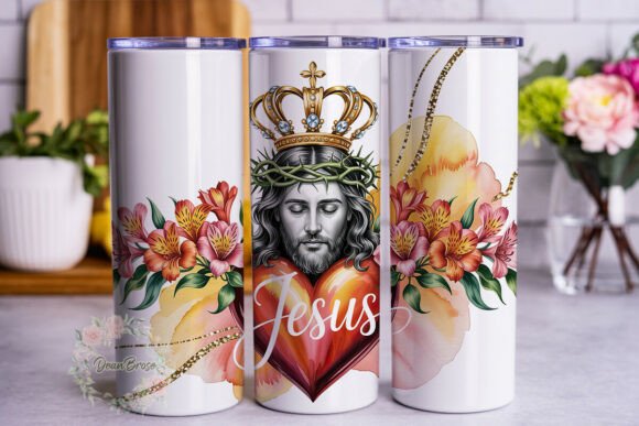 Sacred Heart Jesus Floral 20oz Tumbler Review